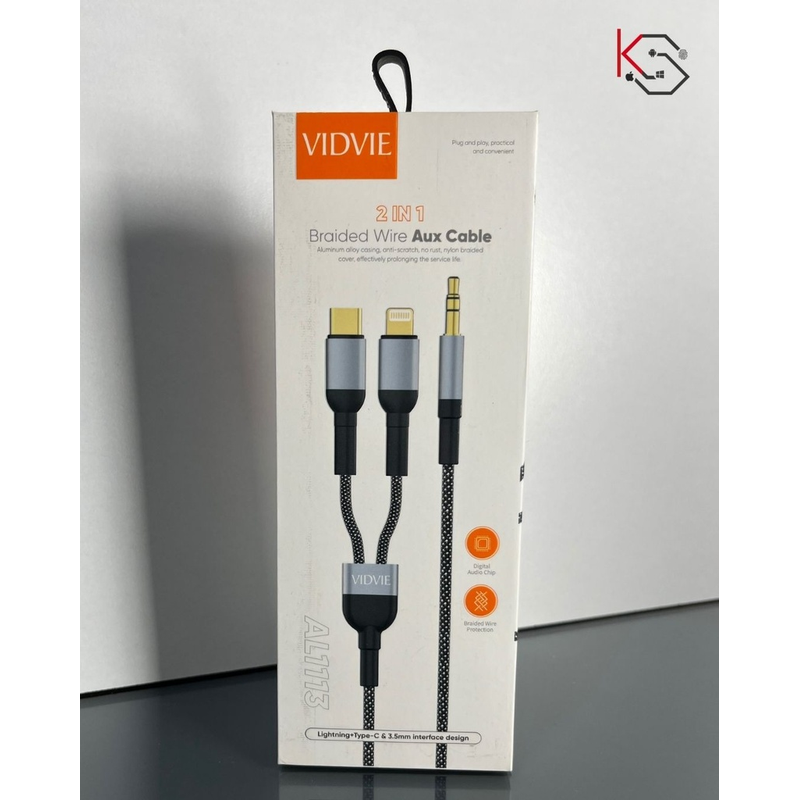 VIDVIE 2 in 1 Aux Cable