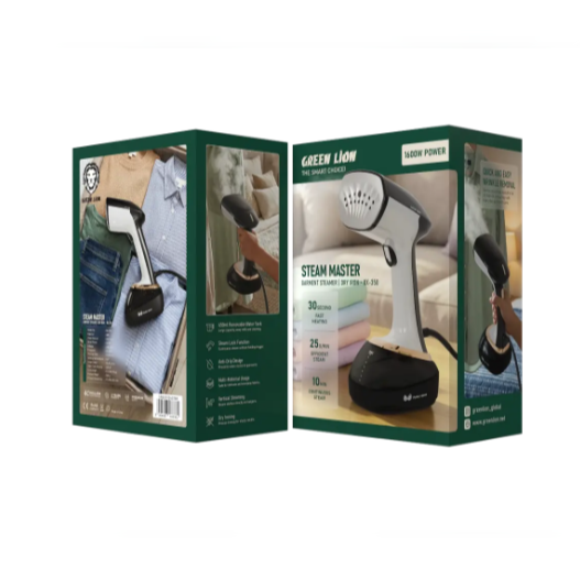 Green Lion STEAM MASTER BX-350 Garment Steamer , Dry Iron 1600W - Black