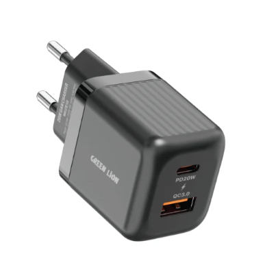Green Lion Ultra Compact GaN Wall Charger EU Pin C to L PD20W + QC3.0