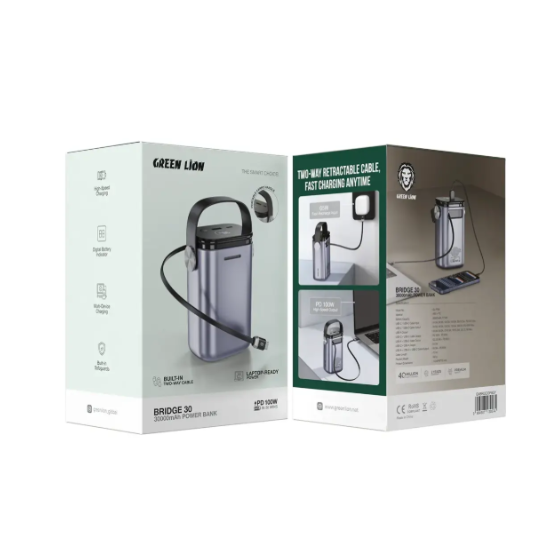 Green Lion Bridge 30 30000mAh Power Bank - Grey