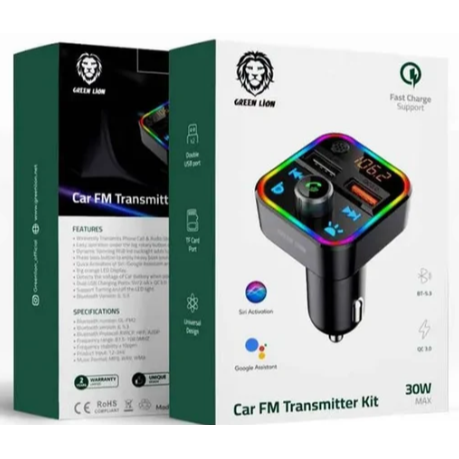 Green Lion GNCARTRKITBK Car FM Transmitter Kit - Black