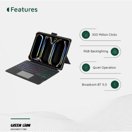Green Lion Universal Smart Keyboard Case (Arabic & English) - Black