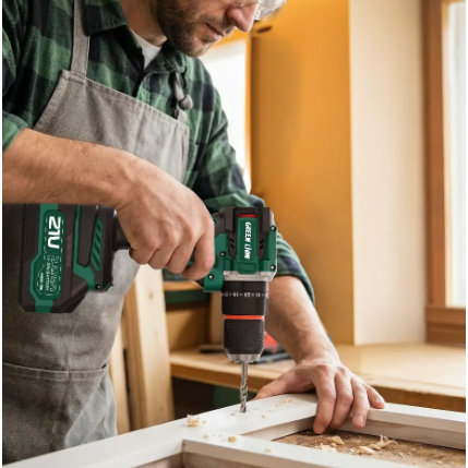 Green Lion GD-16 Pro Drive Cordless Hammer Drill 2*21V 3.0Ah Battery - Green
