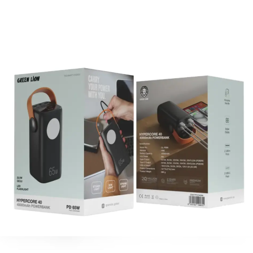 Green Lion Hyper Core 40 Power Bank 40000mAh - Black